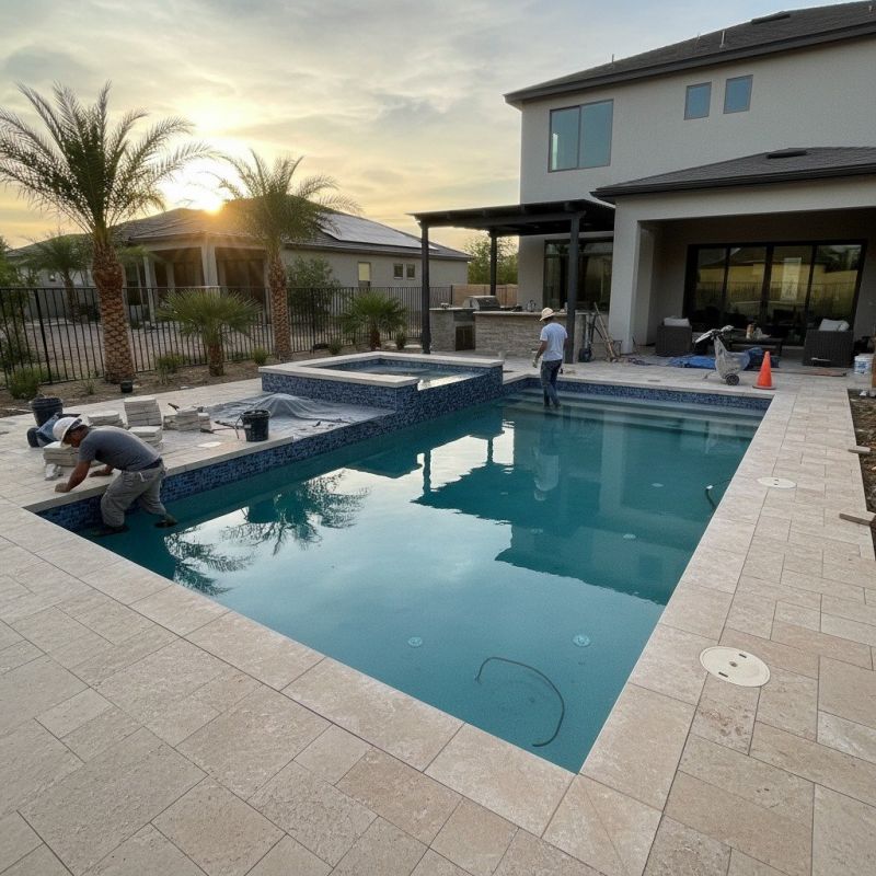 Poolside Hardscaping