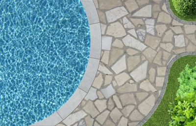 Poolside Hardscaping detail